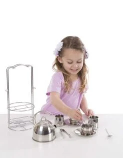 Stainless Steel Tea Set -Discount Toy melissa and doug stainless steel tea set 2