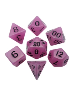 Polyhedral Dice Set: Glow - Light Purple/Black