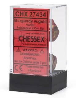 Polyhedral Dice Set: Vortex - Burgundy W/Gold -Discount Toy polyhedral dice set vortex burgundy w gold 1