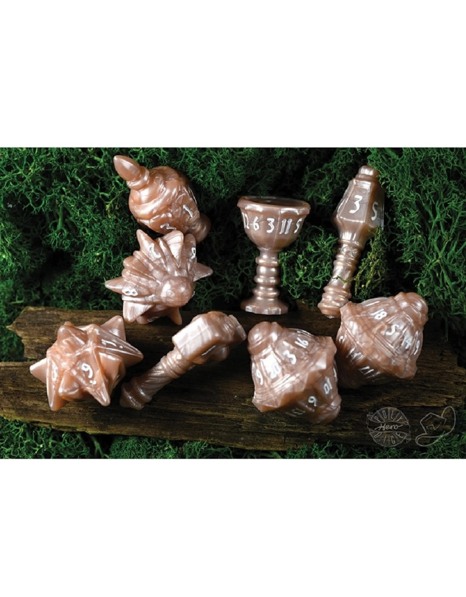 PolyHero Cleric 8 Dice Set: Radiant Rose 5 PolyHero Cleric 8 Dice Set: Radiant Rose - Image 3
