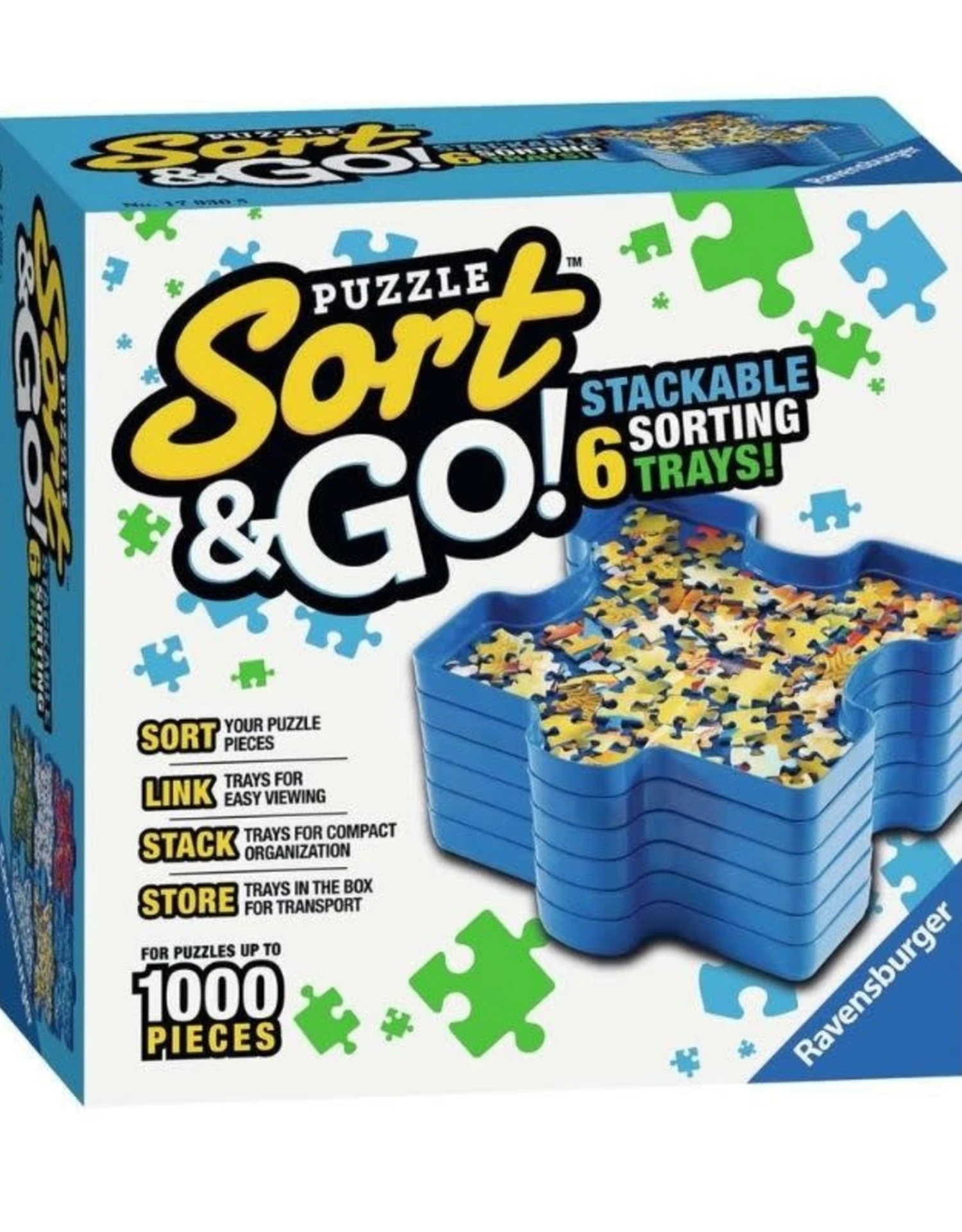 Puzzle Sort & Go - Stackable Sorting Trays (6pc Set, 1000pc) 3 Puzzle Sort & Go - Stackable Sorting Trays (6pc Set, 1000pc)