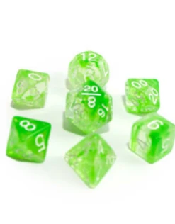 Polyhedral Dice Set: Diffusion - Slime Green