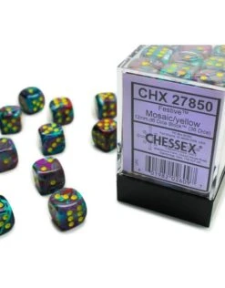 (S/O) 12mm D6 Dice Block: Festive Mosaic W/Yellow