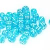 (S/O) 12mm D6 Dice Block: Translucent Teal/White